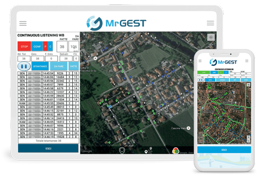 MrGest è un Software di rilevamento lettura, fotolettura e telelettura Walk by e Drive by per Smartphone e Tablet