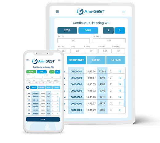 AmrGEST è una versione del software di raccolta dati in Walk-By/Drive-By per tablet o smartphone Android, in grado di acquisire i dati in background, senza richiedere alcuna interazione da parte dell’operatore